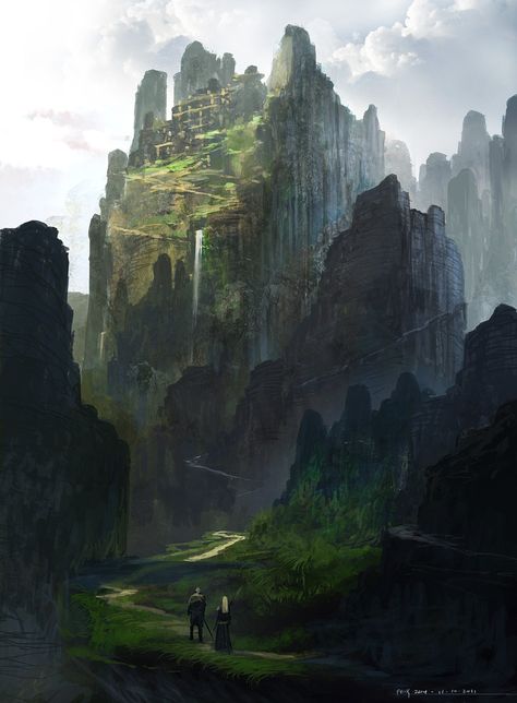 Earth Kingdom, Feng Zhu, Sci Fi Landscape, Arte 8 Bits, Art Of Animation, By Any Means Necessary, Landscape Concept, Fantasy Castle, Fantasy City