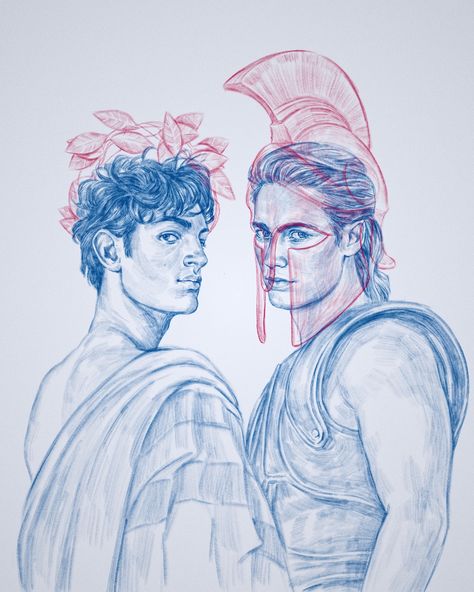 Patroclus and Achilles as portrayed in The Song of Achilles by Madeline Miller ✨ Greek Gods, Lyre Tattoo Achilles, The Song Of Achilles, Song Of Achilles, Achilles And Patroclus, Greek Mythology Art, Mythology Art, Greek Myths, Fan Book