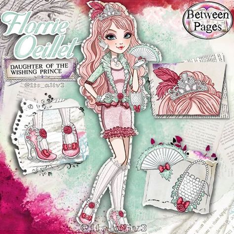 Hello, fairytales! What about a princess today? And what about a villain princess? in all its glory, I present to you, Florrie Oeillet...… Disney Cartoons, Ever After High Rebels, Ever After Dolls, Monster High Characters, Ever After High, Work Inspiration, Doll Maker, High Art, Anime Oc