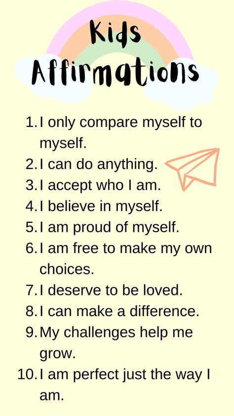 Positive Learning Affirmations, Daily Affirmations List, Affirmations For Daughters, Kids Confidence Building, Kids Vision Board Ideas Children, Kids Daily Affirmations, Kid Affirmations Self Esteem, Biblical Affirmations For Kids, Self Love Activities For Kids