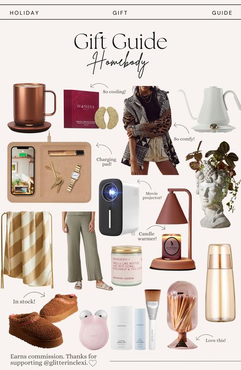 Gifts for the Homebody - Gifts for Staying Cozy at Home - GLITTERINC.COM Homebody Gift Guide, Homebody Gifts For Women, Birthday Present For Mom Ideas, Work From Home Gift Ideas, Homebody Essentials, Homebody Gifts, Gift Guide For Men, Cozy At Home, Candle Warmer Lamp