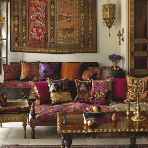 Immerse yourself in the beauty of tradition 🌿✨ With every corner telling a story, our ethnic home decor collection celebrates India's rich heritage 🇮🇳💫. Swipe left to embark on a journey through vibrant colors and intricate patterns that turn houses into homes 🏡💖. Feeling inspired? Tap the link in bio to start your own tale of tradition! #EthnicDecorDreams #IndianHeritage 🎨🔖 https://www.shopinroom.com/indian-ethnic-home-decor-online/ Indian Style Decor, Indian Aesthetic Home Decor, Traditional Indian Interior Design, Indian Home Aesthetic, Indian Home Interior Living Rooms, Traditional Indian Houses, Traditional Indian Home Decor, Indian Houses, Indian Interior Design