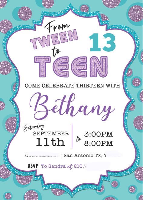 13th Birthday Party Invitations For Girl, 13th Birthday Invitations Girl, Zootopia Anime, 13th Birthday Party, 13th Birthday Invitations, 13 Birthday, 40th Birthday Party Decorations, Invitations Ideas, Invite Ideas