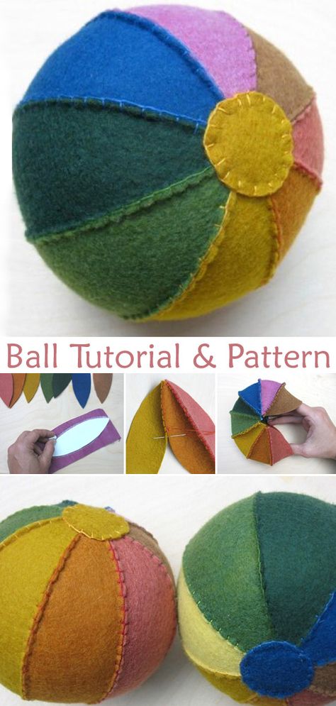 Felt Ball Pattern, How To Make A Felt Ball, Easy Waldorf Crafts, Felt Ball Diy, Cute Felt Sewing Projects, Easy Toys To Sew, Waldorf Crafts Diy, Waldorf Sewing Projects, Waldorf Diy Toys
