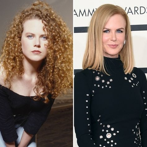 Nicole Kidman, Jennifer Lopez, and More Stars You Forgot Have Naturally Curly Hair Nicole Kidman Natural Hair, Celebrities Curly Hair, Jennifer Lopez Curly Hair, Relaxed Curly Hair, Julia Roberts Curly Hair, Curly Vs Straight Hair, Nicole Kidman Hair, Curly Hair Type, Curly Hair Celebrities