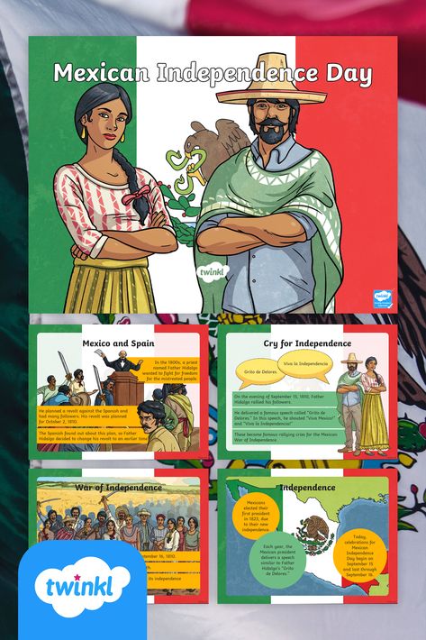 Present students with facts about Mexico's revolt again Spanish rule, Father Hidalgo, and "Cry of Dolores" with our Mexican Independence Day PowerPoint. This beautifully illustrated PowerPoint is a great way to begin a unit on Mexican Independence. This resource addresses the following standard: TEKS Social Studies 4.2.D. Social Studies, Mexico, Geography, History Of Mexico, Mexican History, Mexican Independence Day, Mexican Independence, Mexico History, New Mexican