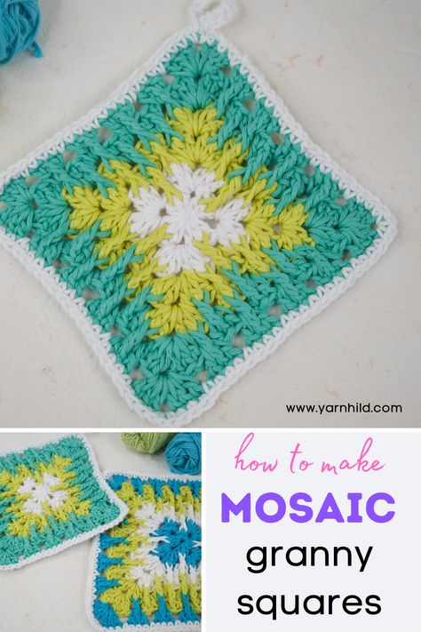 Granny Square Single Crochet, Crochet Mosaic Granny Squares, 5x5 Granny Square, 6 Inch Granny Squares, Gradient Granny Square, Front Post Granny Square, Fancy Granny Square Crochet, Textured Granny Square Crochet, Mosaic Granny Square Crochet Pattern