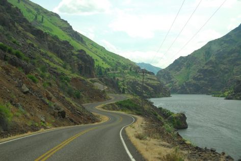 Keep in mind that this road requires some intense driving. The narrow, two-lane paved road winds closely along the canyon's towering walls, and it contains several steep grades. However, this just makes the highway all the more awe-inspiring. Roads Quotes, Country Roads Quotes, Road Quotes, Idaho Adventure, Idaho Travel, Country Roads Take Me Home, Canyon Road, Colorado Hiking, Scenic Byway