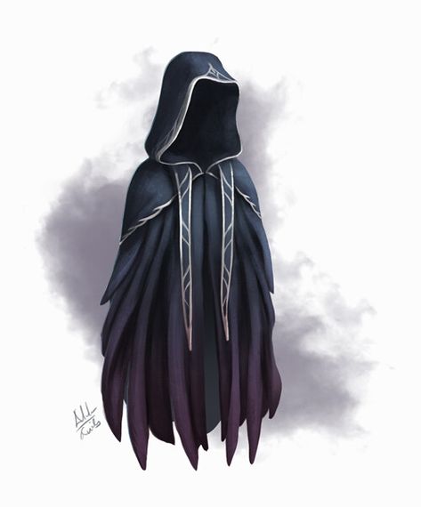 ArtStation - Cloaks, Adela Quiles Croquis, Black Cloak Fantasy Art, Cloaks Drawing, Wizard Cloak Drawing, Cloak Designs Art, Cloak Fantasy Art, Fantasy Cloak Art, Sigh Drawing, Fantasy Cloak Design