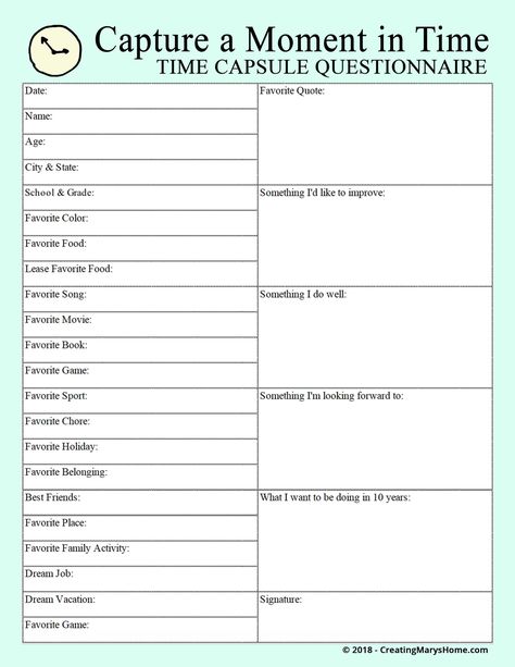 Wrinkle in Time time capsule questionnaire Time Capsule Questionnaire, Christmas Time Capsule, Time Capsule Worksheet, New Years Time Capsule For Kids, Family Time Capsule Ideas, How To Make A Time Capsule, Time Capsule Ideas For Friends, What To Put In A Time Capsule, Things To Put In A Time Capsule