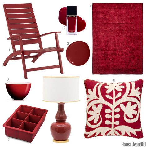 Ruby Red Accessories - Ruby Red Home Decor - House Beautiful Red Home Accessories, Color Of The Week, Asian Homes, Ethnic Decor, Red Home Decor, Asian Home Decor, Red Accessories, Colorful Home, Red Decor
