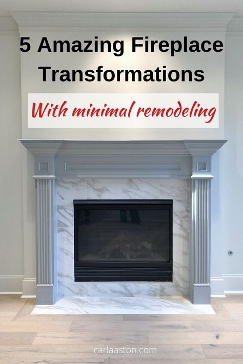 5 Amazing Fireplace Transformations Traditional Fireplaces And Mantels, Grandmillennial Fireplace, Mantle Colors Fireplace, Tile Fireplace Surround With Wood Mantle, Updated Fireplace Mantle, Marble Hearth Fireplace, Fireplace Makeover Tile Modern, Diy Fireplace Makeover Stone, Fireplace Mantle Painting Ideas
