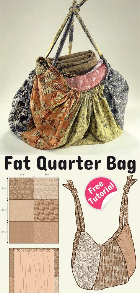 Fat Quarter Bag, Quilted Bag Patterns, Sewing Machine Projects, Cute Sewing Projects, Sewing Projects Clothes, Learning Techniques, Small Sewing Projects, Diy Sewing Clothes, Sewing Design