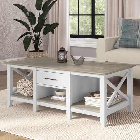 The Bush Furniture Key West Coffee Table with Storage is a perfect way to bring the feel of a coastal retreat right to your living room. Living Room, Farmhouse, Coffee, Key West Florida, Bush Furniture, Table With Storage, Coffee Table With Storage, Key West, X 23