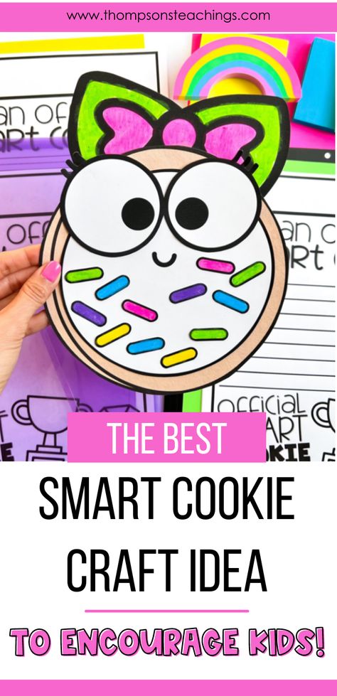 Make writing fun and rewarding with a smart cookie craft for your students! This creative craftivity engages elementary learners, allowing them to express their accomplishments in a unique way. Watch their confidence grow as they see their smart cookie creations on the bulletin board! Celebrate their successes with this heartwarming activity. Find out more here! Smart Cookie Activities, Smart Cookie Craft, The Smart Cookie Book Activities, Craft For Students, The Smart Cookie, Writing Craftivity, Cookie Craft, Teacher Activities, One Smart Cookie