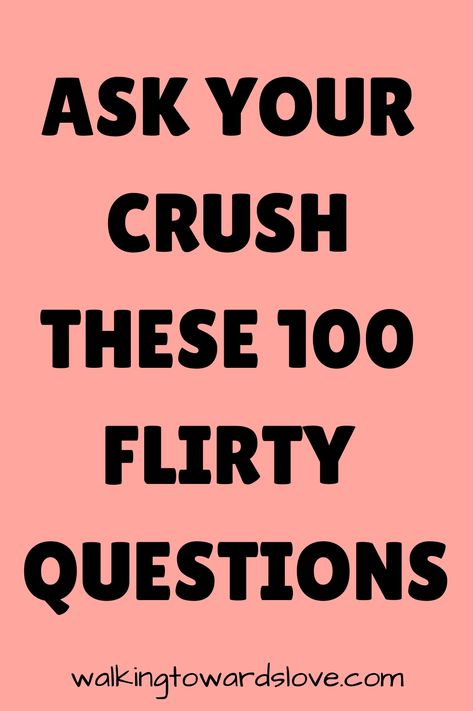 Flirting with your crush can be fun and exciting, helping you both connect on a deeper level. Asking flirty questions is a great way to break the ice, discover shared interests, and build chemistry. These questions are designed to add a playful and teasing element to your conversations, making your interactions more enjoyable and memorable. Conversation To Have With Your Crush, Questions To Get To Know Your Crush, Fun Questions To Ask Your Crush, Question To Ask Your Crush Flirty, Fake Scenarios With Crush, Questions To Ask Your Crush Flirty, Good Conversation Starters Crush, Interesting Questions To Ask Your Crush, Flirty Questions To Ask Your Crush