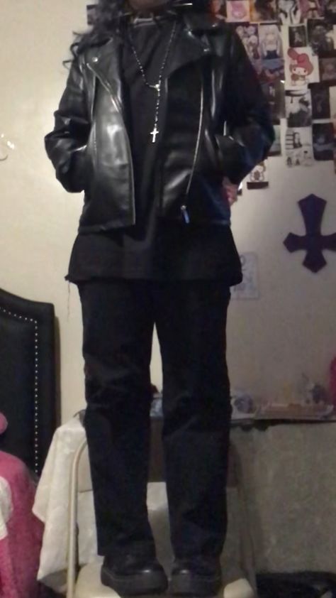 Goth Aesthetic Outfit Male, Unisex Goth Fashion, 80s Trad Goth Outfits Men, Masc Metal Outfits, Goth Outfit Inspo Men, Trad Goth Masculine Outfits, Goth Casual Outfits Men, Men’s Gothic Fashion, Men Gothic Outfit