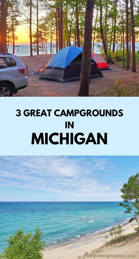michigan camping ideas. tent camping. rv camping. hiking and camping trip. campground near lake superior beach, great lakes camping. michigan road trip, midwest summer vacation. national lakeshore park vacation ideas. us outdoor travel destinations. vacation spots, places in the US. michigan things to do upper peninsula up north. Midwest Camping Destinations, Camping Michigan, Michigan Beach Vacations, Camping In Michigan, Michigan Campgrounds, Michigan Summer Vacation, Midwest Summer, Michigan Camping, Outdoor Meals