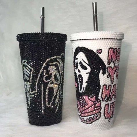 Custom Mug Ideas, Wings Sculpture, Vinyl Mug, Horror Room, Mug Ideas, Starbucks Cup Art, Custom Yeti, Recycled Water Bottles, Bling Ideas