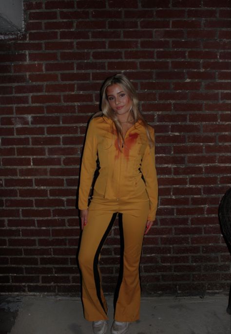 Kill Bill Halloween Costume, Kill Bill Halloween, Kill Bill Costume, Yellow Jumpsuit, Yellow Suit, Motorcycle Suit, Halloween Inspo, Kill Bill, Costumes Ideas