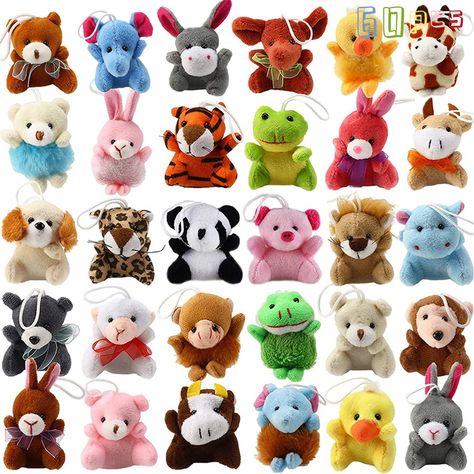 PRICES MAY VARY. 【Super Value】60Pcs Different Cute Animal Tiny Plush toy(2.5-3" long each),Have 36 different styles. They can bring 48 times fun for the theme party and classroom 【Great Gift】This miniature plush set serves perfectly as animal learning toy, classroom rewards, safari party supplies, kids key chains, pinata, carnival prizes, giveaway goody bag. 【Easy To Carry】Each small animal is about 3 inches,all animal has a lanyard, which can be hung on school bags, keys, Christmas trees and ot Animal Party Favors, Animal Learning, Kindergarten Gifts, Girls Party Favors, Small Stuffed Animals, Carnival Prizes, Cute Small Animals, Plush Keychain, Goody Bags