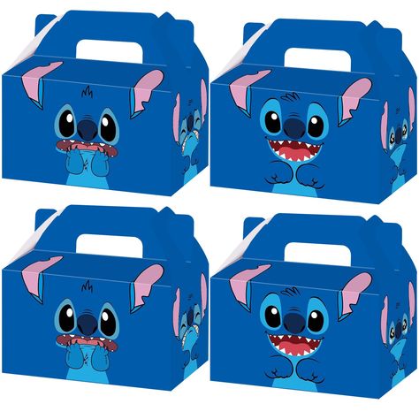 PRICES MAY VARY. Package Includes: 20pcs blue Stitch party favor boxes, perfect for kids birthday party. Kid will love Stitch gift boxes due to its cool and adorable design. It is not only suitable for children, teenagers, but also suitable for any Stitch fans. Suitable Size: Stitch party gift boxes size approx. 6 x 3.5 x 5.6 inches. Perfect for containing snacks, cookies, cupcakes, chocolates, small toys or other party favors. High Quality: The Stitch boxes are made of high quality kraft paper, Stitch Themed Birthday Party Ideas, Birthday Party Stitch, Stitch Birthday Party Ideas For Boys, Stitch Party Favors, Stitch Party Ideas, Stitch Party Decorations, Stitch Birthday Party Ideas, Birthday Sleepover Ideas, Stitch Party