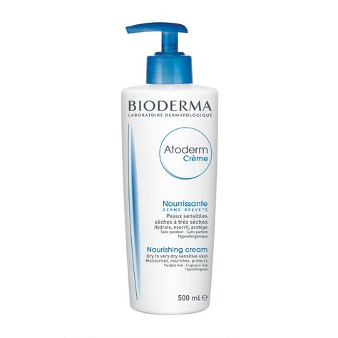 A 24 hour long-lasting moisturising cream for dry to very dry sensitive skin. Suitable for use on the face and body.  Thanks to its nourishing and restructuring agents, BIODERMA Atoderm... Homemade Skin Care, Bioderma Moisturiser, Bioderma Atoderm, Cream Pumps, Moisturizer For Sensitive Skin, Glitter Eyeliner, Dry Sensitive Skin, Moisturizer For Dry Skin, Daily Moisturizer