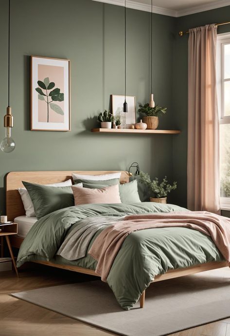 30 Chic Sage Green and Blush Bedroom Ideas 43 Small Bedroom Paint Ideas, Green And Blush Bedroom, Sage Green And Blush Bedroom, Blush Bedroom Ideas, Guest Bedroom Ideas Cozy Modern, Bedroom Inspirations Green, Blue Bedroom Decor Ideas, Light Green Bedrooms, Sage Bedroom