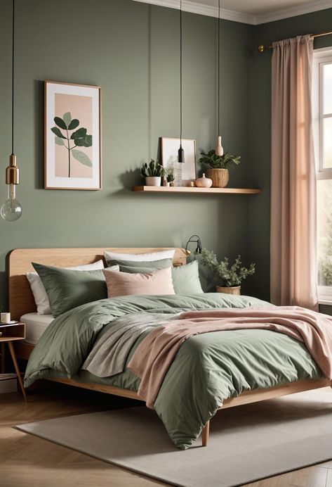 30 Chic Sage Green and Blush Bedroom Ideas 43 Green And Blush Bedroom, Sage Green And Blush Bedroom, Blush Bedroom Ideas, Seafoam Green Bedroom, Light Green Bedrooms, Olive Green Bedrooms, Sage Bedroom, Blush Bedroom, Sage Green Bedroom