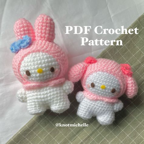 [PDF Pattern] Low-Sew Bunny - knotmichelle's Ko-fi Shop - Ko-fi ❤️ Where creators get support from fans through donations, memberships, shop sales and more! The original 'Buy Me a Coffee' Page. Amigurumi Patterns, Hello Kitty Crochet, Hello Kitty Keychain, Easy Crochet Animals, Pola Amigurumi, Crochet Design Pattern, Kawaii Crochet, Fun Crochet Projects, Quick Crochet