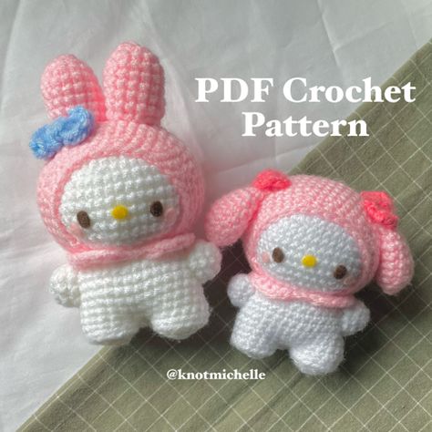 [PDF Pattern] Low-Sew Bunny - knotmichelle's Ko-fi Shop - Ko-fi ❤️ Where creators get support from fans through donations, memberships, shop sales and more! The original 'Buy Me a Coffee' Page. Crochet Hello Kitty, Crochet Kawaii, Hello Kitty Crochet, Hello Kitty Keychain, Crochet Mignon, Confection Au Crochet, Pola Amigurumi, Crochet Design Pattern, Kawaii Crochet