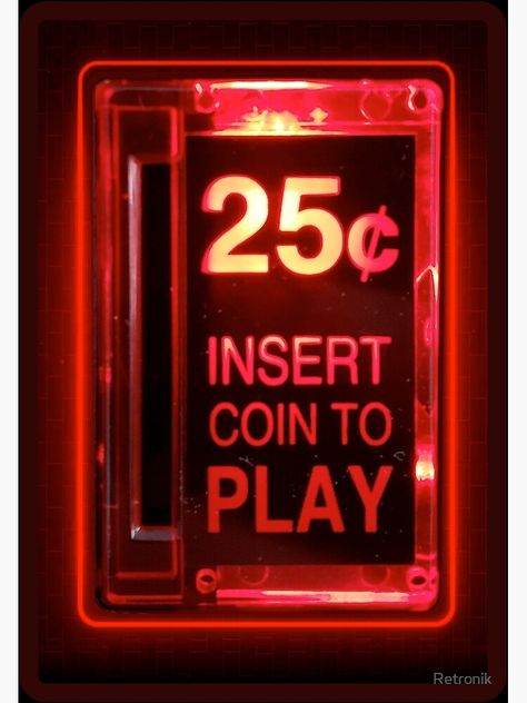 "Insert coin retro arcade" Canvas Print by Retronik | Redbubble Arcade Retro, Gamer Decor, Arcade Room, Retro Arcade Games, Bathroom Wall Decor Art, Bg Design, Bar Man Cave, Arcade Game Room, Man Cave Art