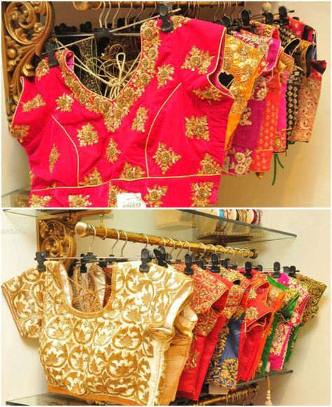 readymade_designer_blouse_shops_in_hyderabad Readymade Blouse Online Shopping, Clothing Store Displays, Saree Blouses Online, Cloth Shop, India Shopping, Boutique Clothing Store, Fashion Indian, Boutique Decor, Saree Blouses