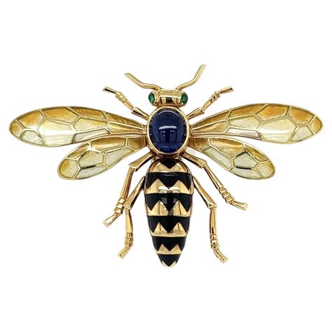 Plique A Jour, French Modern, Gemstone Brooch, Dainty Gold Bracelet, Emerald Blue, Bee Jewelry, Bee Brooch, Insect Jewelry, Gold Bee