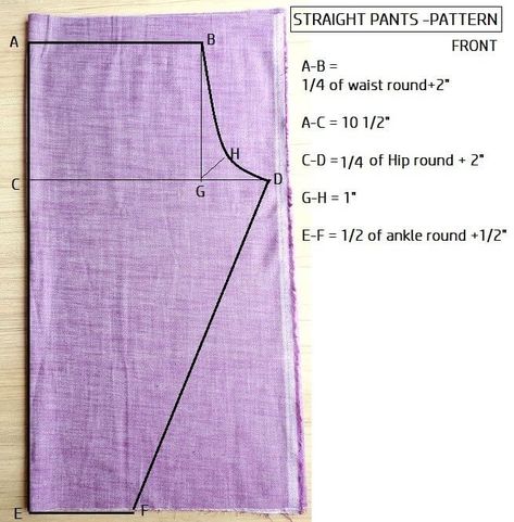 Straight Pant Pattern, Palazzo Pattern Drafting, Pant Stitching Pattern, Pant Designs Pattern, Stitching Patterns Sewing, Easy Pants Sewing Pattern, Straight Pants Pattern, Straight Pants Design, Easy Pants Pattern