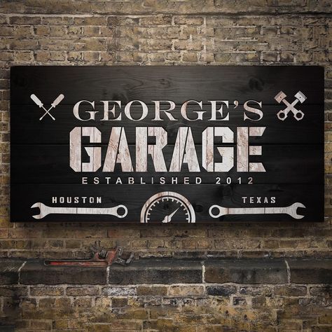 Rustic Garage, Workshop Sign, Garage Wall Decor, Vintage Garage, Family Backyard, Mechanic Gifts, Custom Garages, Garage Signs, Man Cave Signs