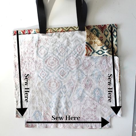 Easy Tote Bags To Sew, Diy Tote Bag Pattern, Tote Bags Diy, Sewing Tote Bags, Large Tote Bag Pattern, Desain Tote Bag, Tote Bag Pattern Free, Diy Tote, Beginner Sewing Patterns