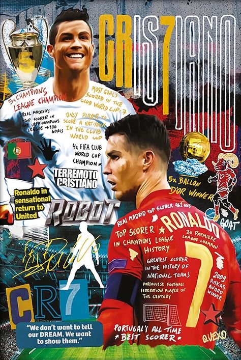 Cristiano Ronaldo Art, Ronaldo Art, Ronaldo Poster, Football Awards, Art Football, Office Men, Soccer Star, Soccer Art, Office Man Cave