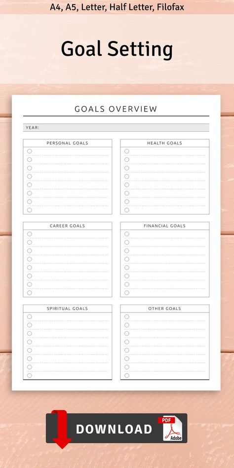 Organisation, Goal Planner Printable Free, Goal Planner Free, Goal Planning Worksheet, Organisation Ideas Planners, Goal Tracker Printable, Smart Goals Worksheet, Smart Goals Template, Free Planner Templates