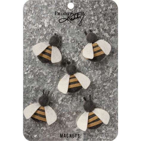 PRICES MAY VARY. SET OF 5: Set includes 5 felt bee magnets. DIMENSIONAL DESIGN: Magnets feature dimensional felt bee designs. PACKAGED ON A METAL BACKER CARD: Magnets are packaged on a galvanized metal backer card. GREAT FOR GIFTING: Bee magnets make a great gift! DESIGNED IN THE USA: This product was proudly designed in the USA. Bee Kitchen Decor, Beehive Decor, Beehive Art, Bee Kitchen, Felt Magnet, Glass Refrigerator, Table Placemat, Fridge Decor, Black Bee