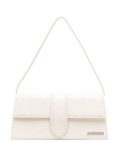 Jacquemus Le Bambino Bag, White Bags Purses, White Jacquemus Bag, Shoulder Bag Outfit Aesthetic, White Designer Bag, Off White Purse, Jacquemus Le Bambino, Purse Aesthetic, Shoulder Bag Outfit