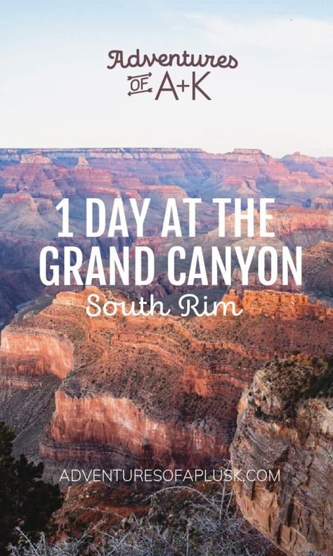 1 Day at the Grand Canyon South Rim https://adventuresofaplusk.com/1-day-at-the-grand-canyon-south-rim/ Santiago, Paraty, Bariloche, Las Vegas, Grand Canyon Picture Ideas, Grand Canyon Outfit, Grand Canyon Travel Guide, Grand Canyon Itinerary, South Rim Grand Canyon