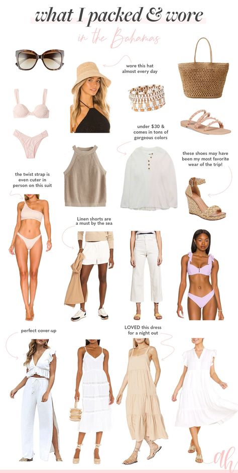 Balayage, Bahamas Capsule Wardrobe, Mexico 2023 Outfits, Neutral Cruise Outfits, Beach Wear 2023 Trends, Summer Vacation Fashion, Hawaii Family Outfits, Bahamas Nassau Outfits, Bahamas Outfit Ideas Beach