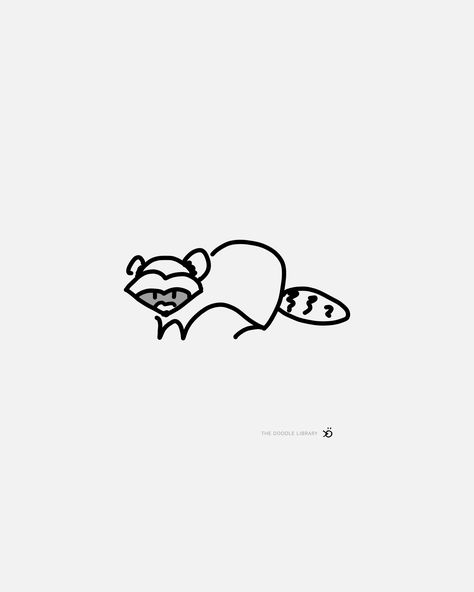 Raccoon Line Tattoo, Raccoon Simple Drawing, Raccoon Line Drawing, Raccoon Doodle Easy, Minimalist Raccoon Tattoo, Raccoons Tattoo, Cute Raccoon Drawing Simple, Easy Raccoon Drawing, Simple Raccoon Drawing