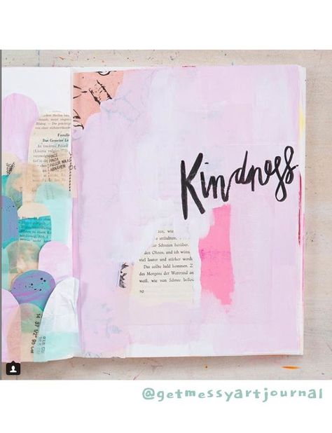 Positive Journal, Heart Journaling, Diary Inspiration, Visual Journaling, Colorful Collage, Art Journal Backgrounds, Mindful Art, Media Journal, Art Journal Prompts