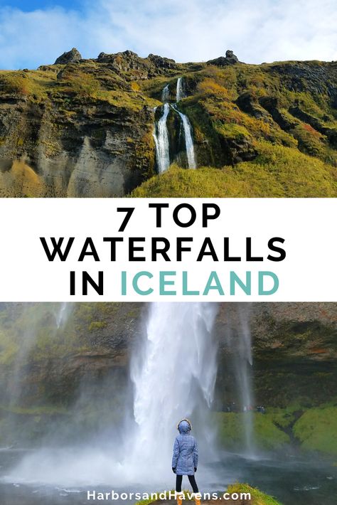 Looking for beautiful Iceland waterfalls? These waterfalls are some of the best things to see in Iceland and belong on your Iceland bucket list! This Iceland guide to waterfalls includes dreamy Seljalandsfoss, Haifoss and Skogafoss, and other Iceland south coast waterfalls. #Icelandtravel #Icelandwaterfalls Haifoss Waterfall Iceland, Iceland Waterfalls Seljalandsfoss, Iceland Cruise, Waterfalls Iceland, Iceland Guide, Skogafoss Iceland, Travel Therapy, Iceland Bucket List, Waterfalls In Iceland