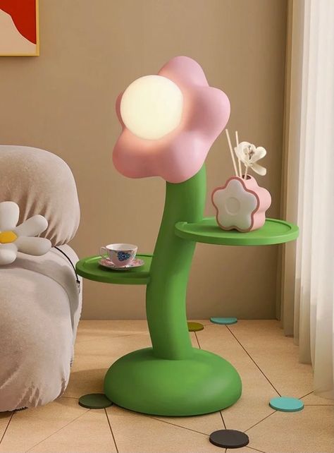 Flower table lamp aesthetic artsy furniture decoration decor petals pastel Flower Floor Lamp, Flower Floor, Cute Furniture, Large Decor, Pastel Room, Cute Bedroom Decor, Cozy Room Decor, Cute Room Ideas, Apartment Decor Inspiration