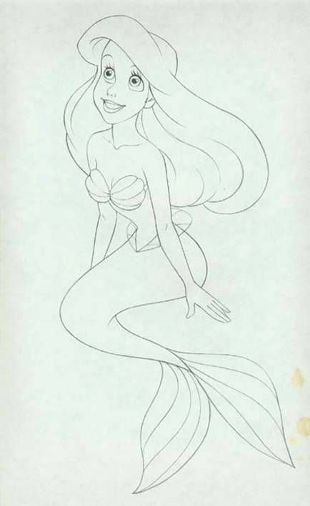 Ariel Easy Drawing, Mermaid Drawings Sketches, Disney Princess Ariel Drawings, Mermaid On The Moon, Ariel Painting Easy, Disney Drawings Ariel, How To Draw Ariel, Arial Drawing, Ariel Mermaid Drawing