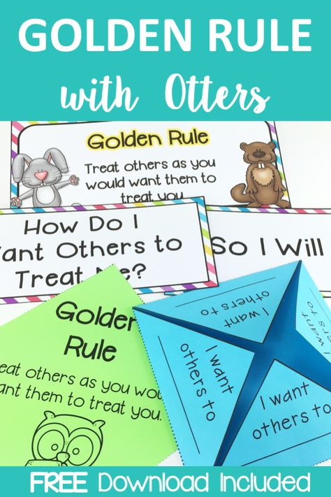 Golden Rule Craft, Golden Rule Activities, Preschool Manners, Mindful Classroom, Do Unto Otters, Prek Classroom, Rules For Kids, Kindness Activities, The Golden Rule