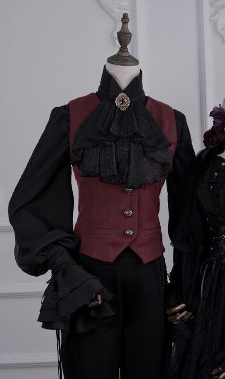 this, but the vest as a deep muted purple/indigo Mens Vampire Fashion, Royal Servant Aesthetic, Romantic Goth Fashion Men, Dark Prince Outfit, Outfit Drawing Reference, Victorian Outfits, Royal Attire, Ouji Fashion, End Of Fall